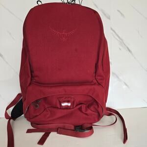 Osprey Cyber Laptop Backpack Red Commuter Daypack Padded Sleeve Pockets EUC